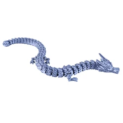 Vibrant 3D Dragon Toy with Articulated Joints - Fun Poseable Figure for Holiday Pranks and Novelty Gifts (Silver Gray)