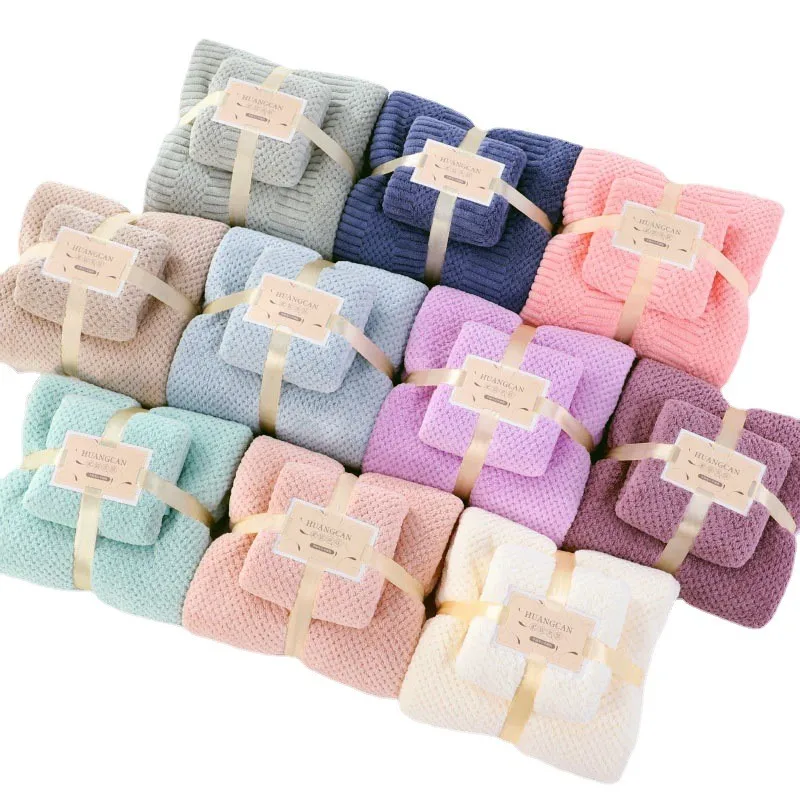 Quick-Drying Microfiber Towel Set Bath Face Towel Water-absorbent Toallas Pineapple Jacquard Coral Velvet Absorbent Shower