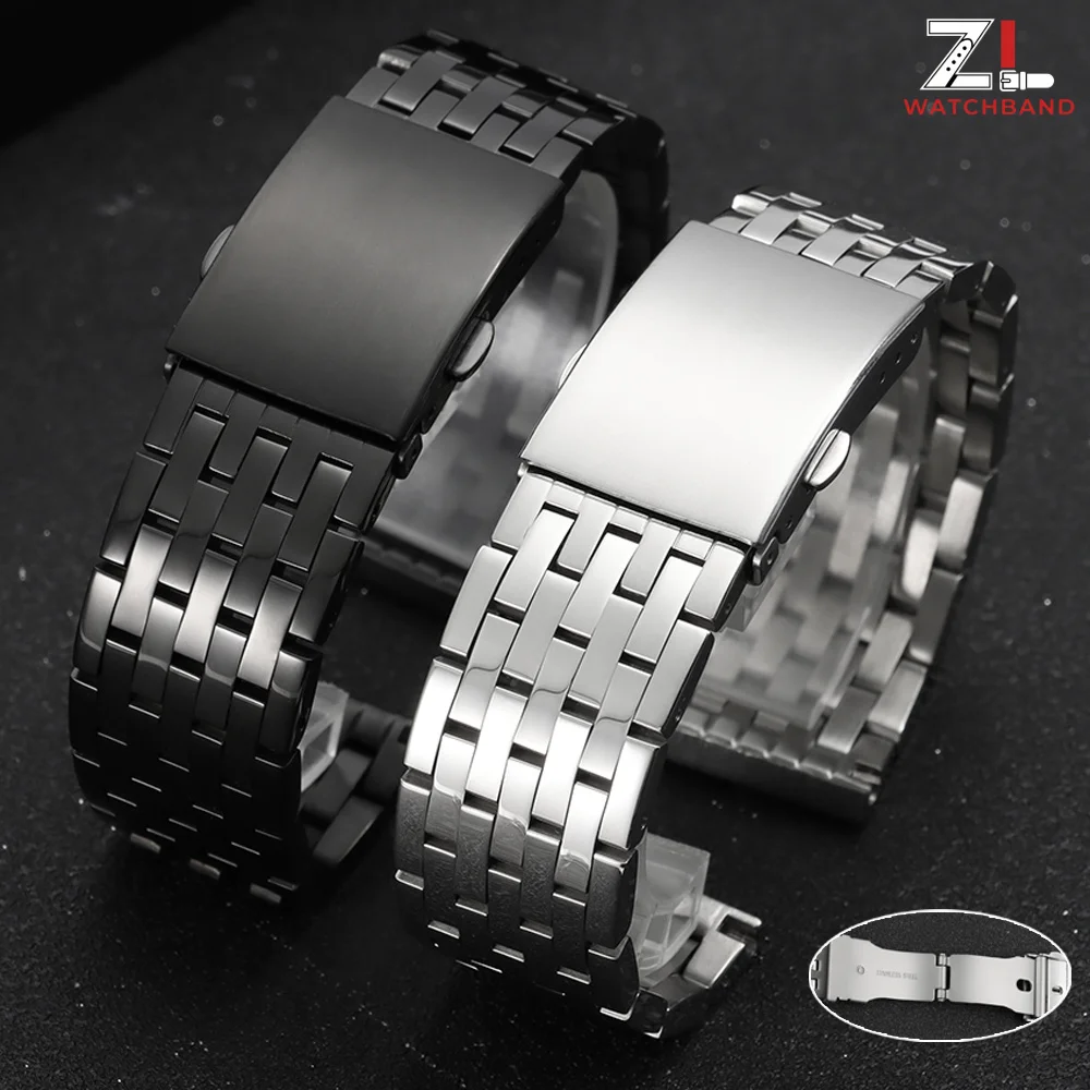 Premium Stainless Steel Watch Strap with Metal Folding Buckle - Versatile Sizing and Stylish Design