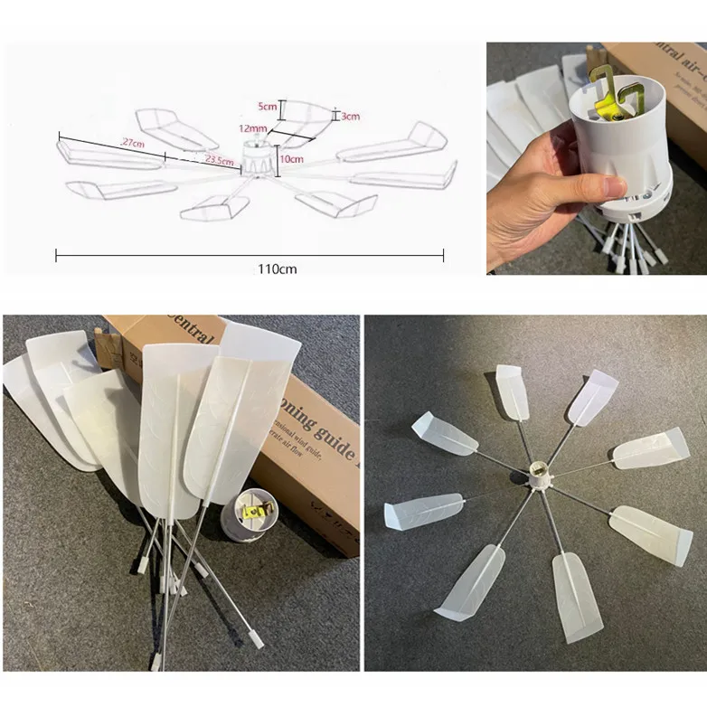 Cassette Aircon Wind Guide Fan Central Aircond Wind Guide Fan 360&deg; Fast Cooling evenly Anti Direct Blowing Good A