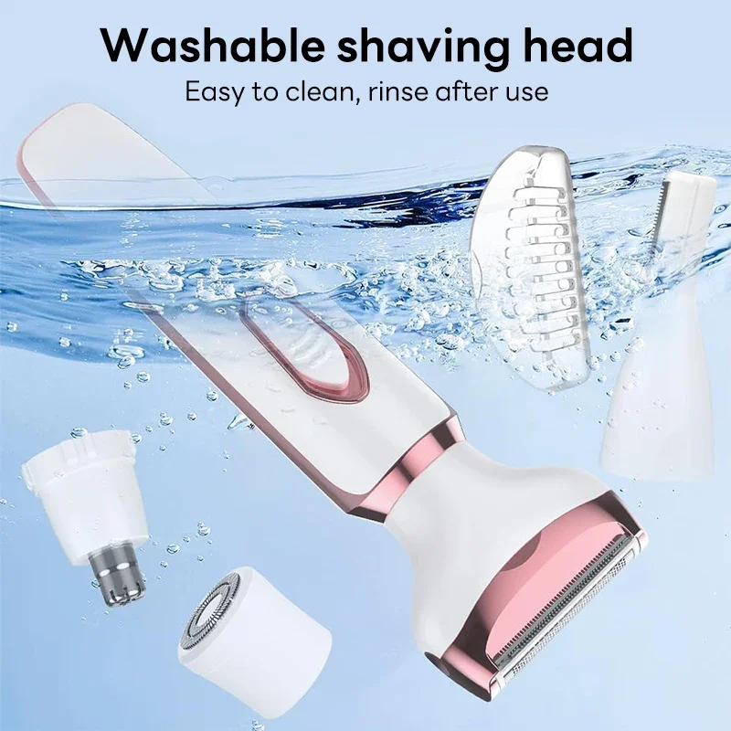 Electric hair remover 4 In 1 Painless Rechargeable Trimmer Women Body Razor Face Leg Armpit Bikini Pubic Shaver