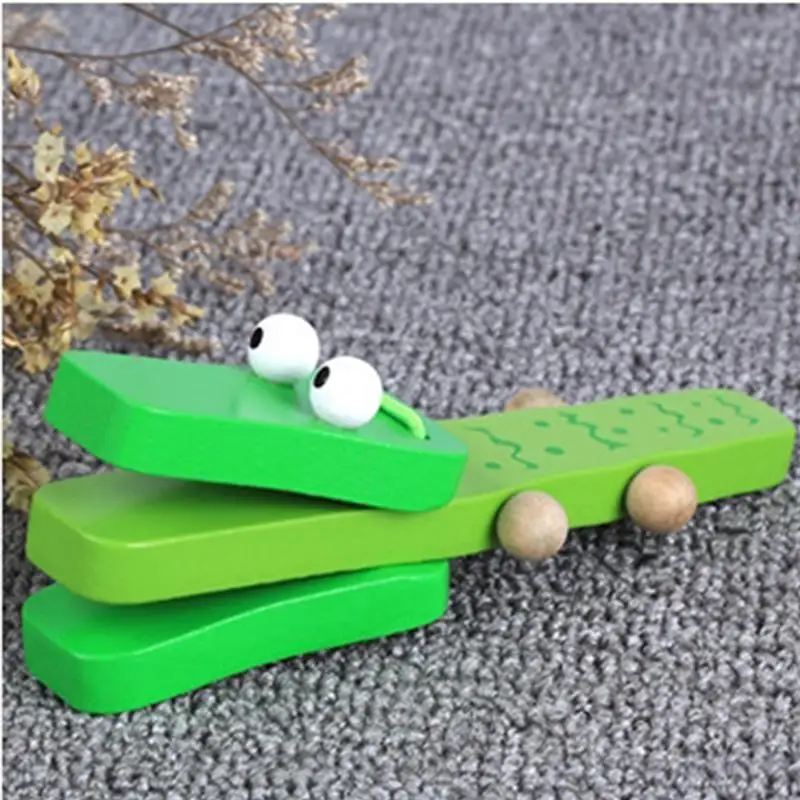 Cartoon Wooden Castanets Music Instruments Baby Clapper Handle Musical Instruments Toys Educational Toys For Kids Children