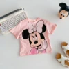 Cartoon Mickey T-shirt Summer Clothing Children's Wear Tops Tees Short Sleeve Boys T Shirts Girls Crewneck Tshirt Disney 1-6 Age 3