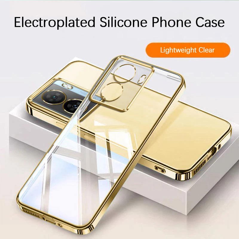 Premium Transparent Plating Silicone Phone Case - Soft Luxury Bumper Cover