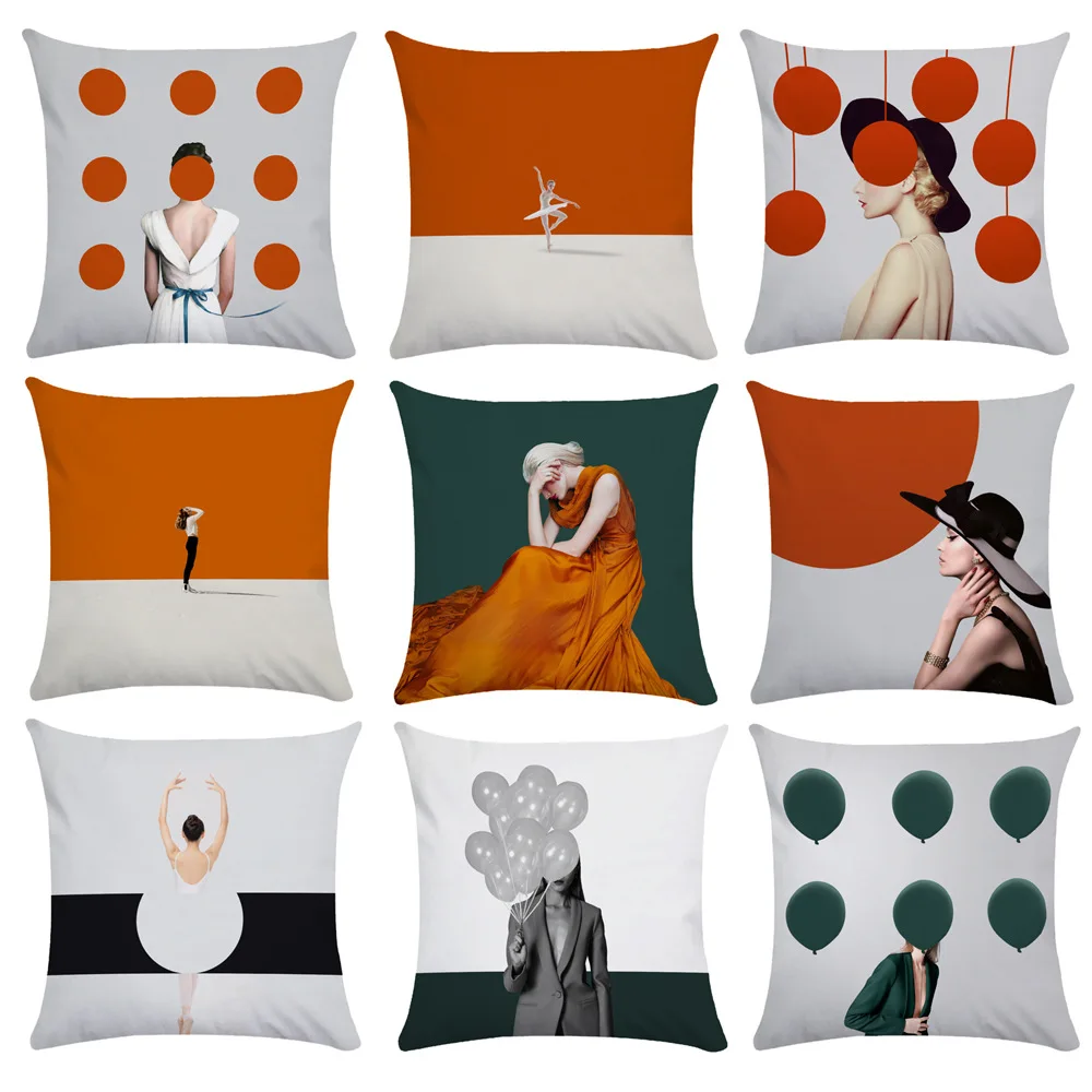 2022 Top Fashion Throw Pillows Nordic Morandi Abstract Pretty Women Brown Cushion Cover Home Decor Luxury Designer Pillowcase |