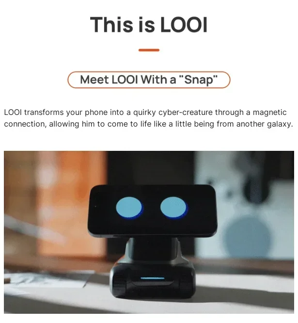 LOOI Robot（ChatGPT搭載）スマホで話すAIロボット LOOI Robot: Turn Your Smartphone into a Desktop Robot!