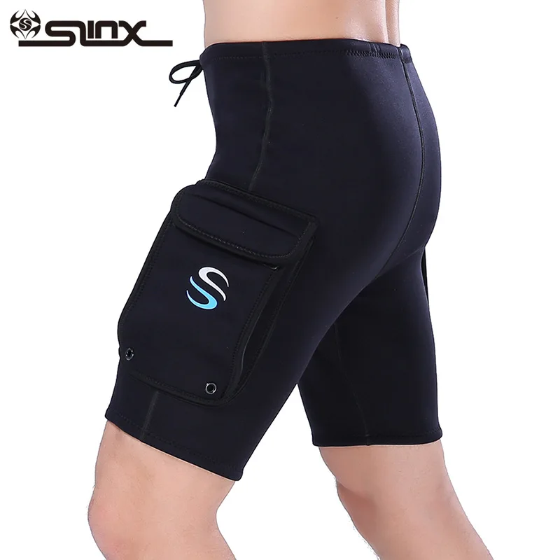 3mm Neoprene Wetsuit Tech Shorts Snorkeling Scuba Diving Equipment Surfing Trunks Submersible Pocket Pants SLINX