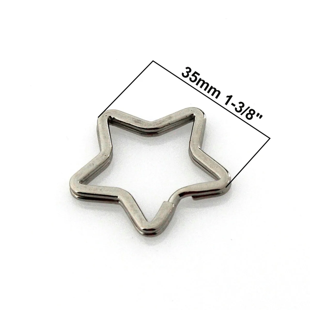 5pcs 금속 패션 스타 모양 분할 반지 더블 루프 Keyring 패션 특별 키 체인 키 홀더 DIY 가죽 공예 하드웨어