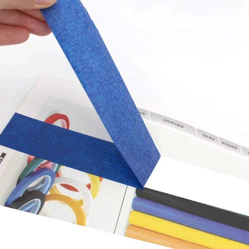 10 Pack DIY Masking Paper Blue Painters Masking Tape Indoor Painting Decorating 24Mm X 20M Painters Tape