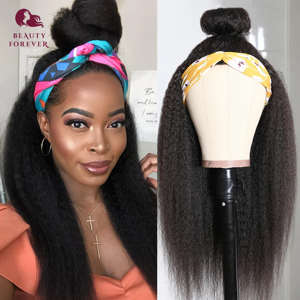 Kinky Straight Half Wig 150 Density Headband Wigs Easy And Quick