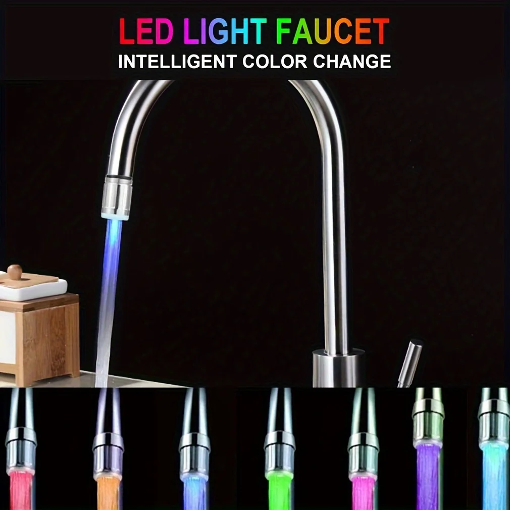Faucet light Temperature Sensitive Gradient LED Faucet Light Water Stream Color Changing Faucet Tap Sink For Kitchen And Bathroom