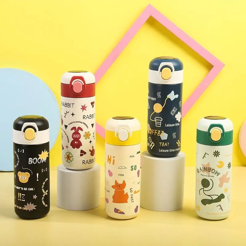 

Thermos Insulating Cut Cup Girls' High Beauty Intelligent Cup Male and Female Primary Water Bottle Anti Drop Cute Children's