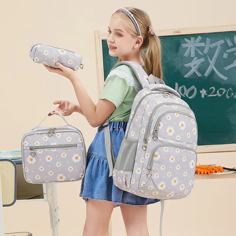 3 Pcs/Set School Bags for Teenage Girls Waterproof Children Backpack  Schoolbag with Pencil Case Lunchbox 2023 Printed Note Bag - AliExpress