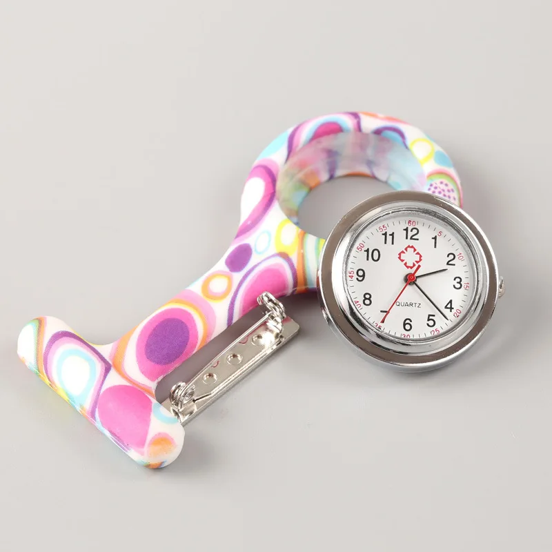 10pcs/lot Fob Watch for Nurses Silicone Pocket Watches Brooch Tunic Clock for Nurses Doctor Medical Reloj De Bolsill Wholesale