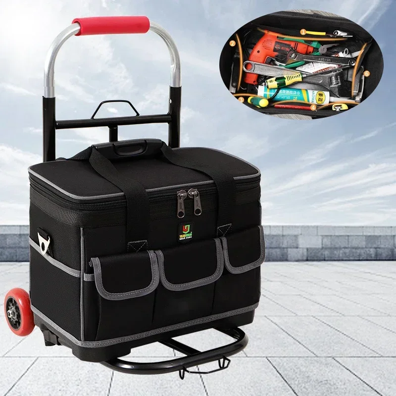 

Multifunctional Maintenance Tools Storage Accessories for Electricians Hardware Organizer Oxford Cloth Kit Wheeled Large Size