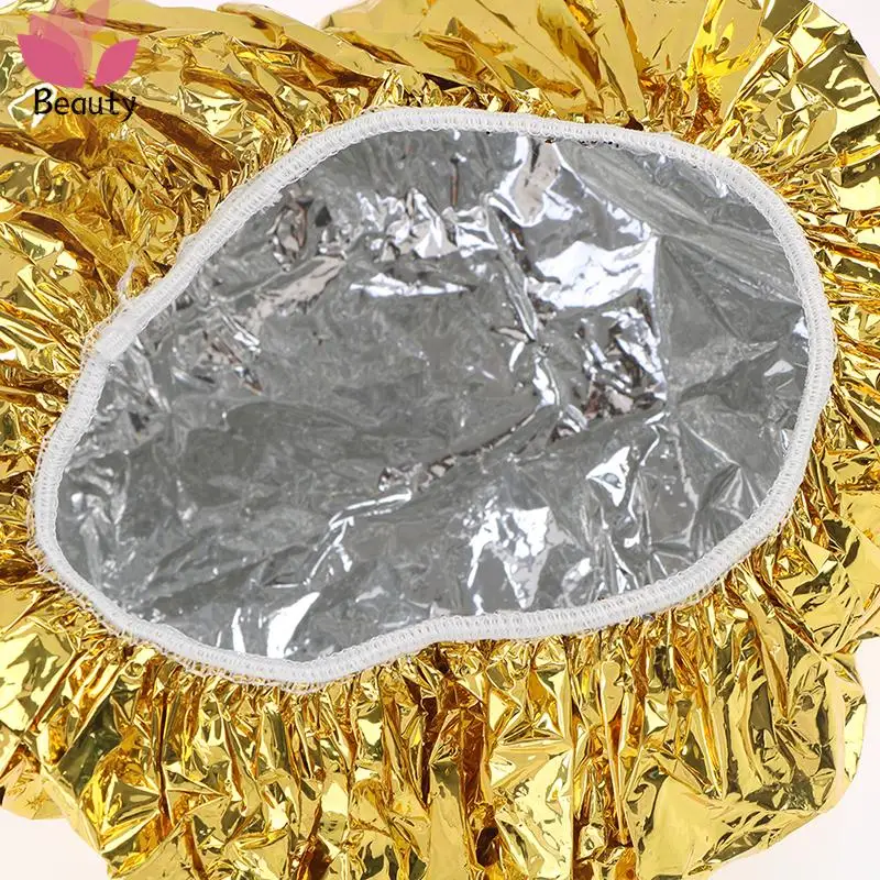 Professional One-off Shower Cap Heat Insulation Aluminum Foil Hat Elastic Portable Bathing Cap For Women Hair Salon Bathroom images - 6