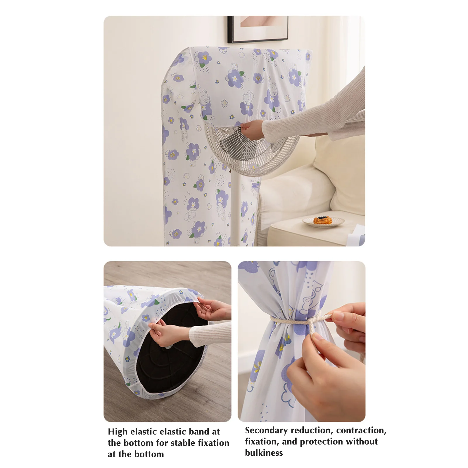 Waterproof and Dustproof All-inclusive Electric Fan Dust Cover Reusable Household Stand Fan Dustproof Protective Cover