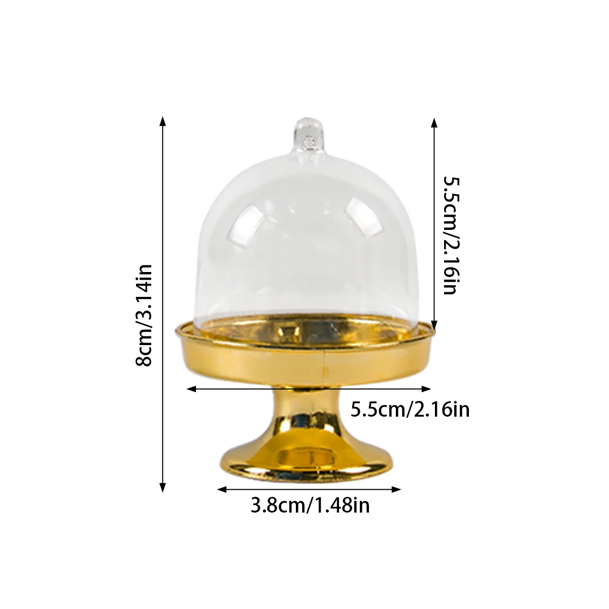 10PCS Transparent Mini Cake and Candy Stands, Cupcake Display Trays with Clear Plastic ... - SKU TMCS1000 - UGI Packaging