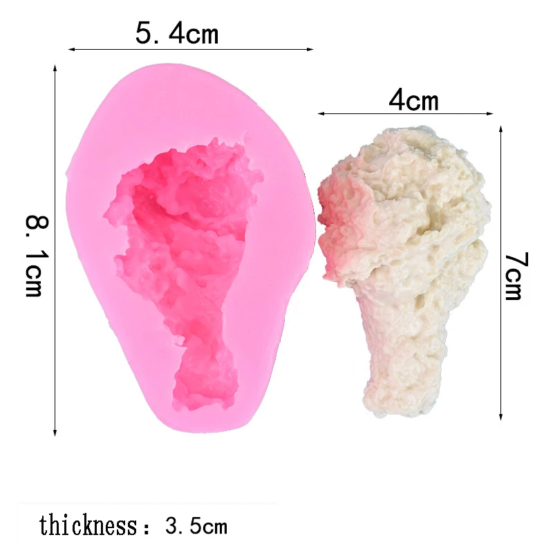 New Fried Chicken Leg Silicone Mold Mousse Cake Baking Chocolate Aromatherapy Candle Mold DIY Handmade Soap Spot