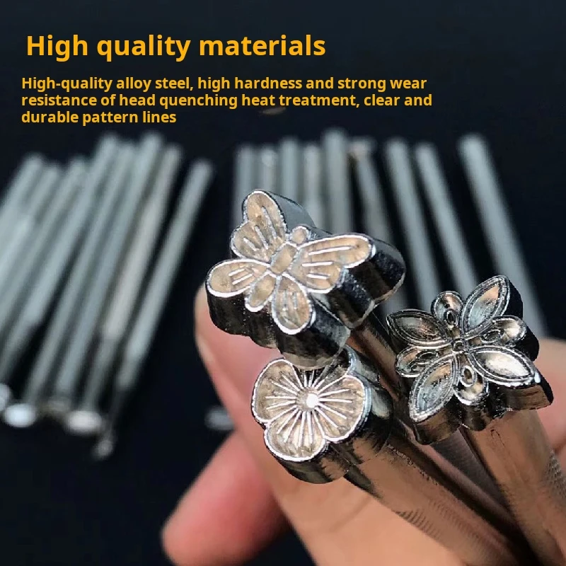 20 Pcs Leather Stamp Tools Set Carving Handmade Knocking Printing Metal Stamping Kit Diy Embossing Stamp Leather Craft Tools