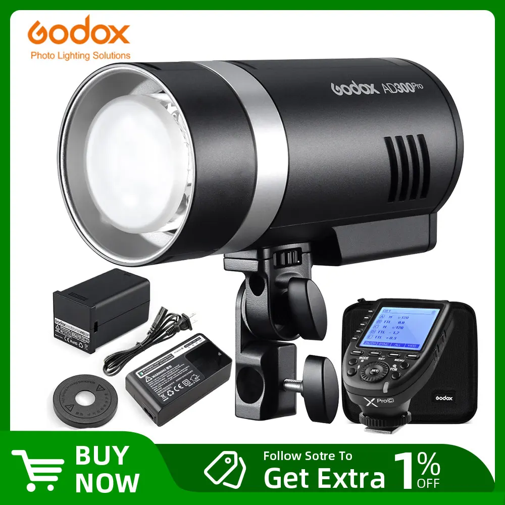 Godox AD300Pro Outdoor Flash Light 300Ws TTL 2.4G 1/8000 HSS with