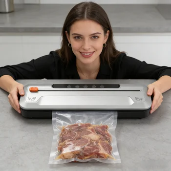 Fully Automatic Household Vacuum Sealer Packaging Machine Small Fresh-Keeping Sealer Plastic Sealer Vacuum Compression 1