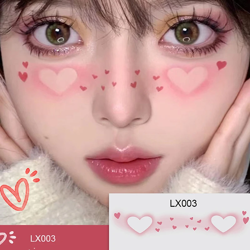 

Тату-наклейки для лица, Рождественский макияж, Одноразовые Милые снежинки, лось, румяна, любовь, милый корейский макияж, декоративные наклейки