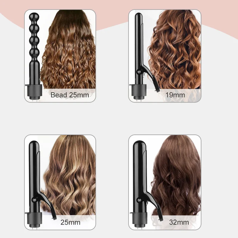 Description Picture 4 of itemprofessional Hair Curler Hair Curling Iron Ceramic Styling Tool, Electric 5 in 1 Hair waver Pear Flower ConeRoller Curling Wand