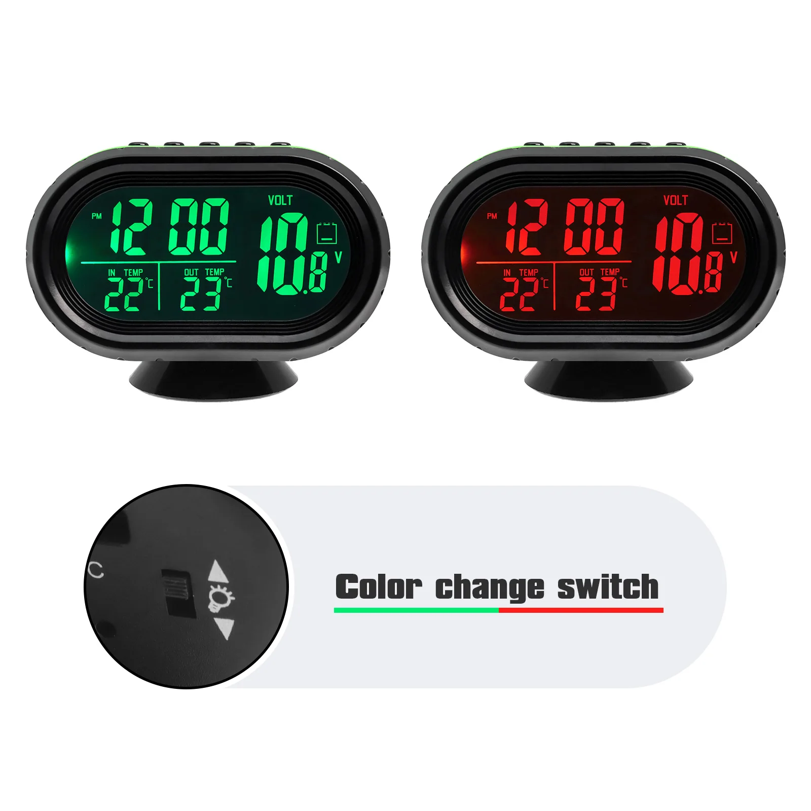 Broco Multifunction Car Electronic Clock Thermometer LED Backlight