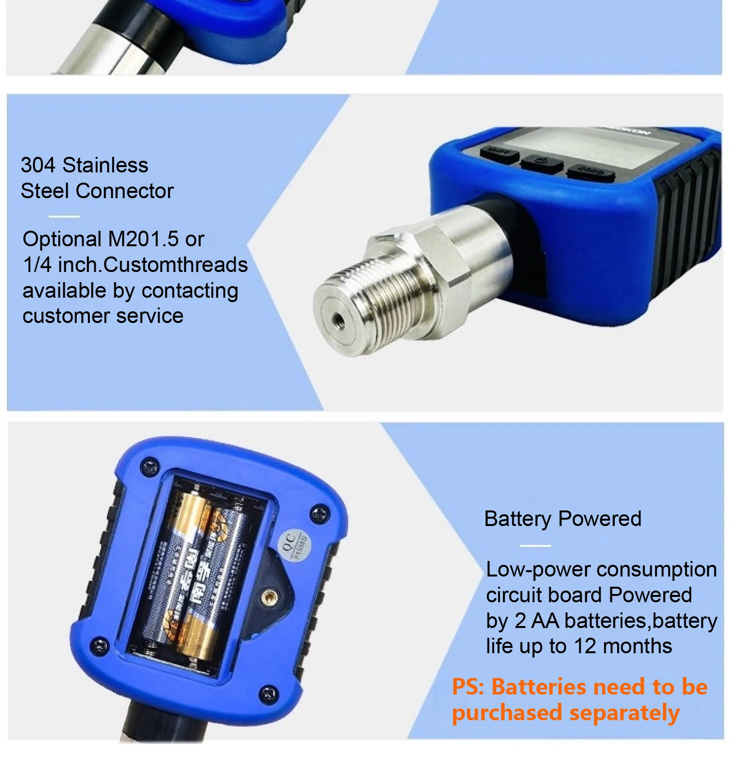 MD-S281 Digital Pressure Gauge Bluetooth with Data Logger Portable High Accuracy