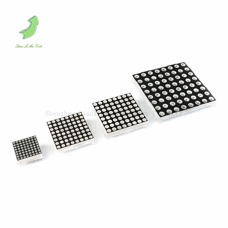 LED 도트 매트릭스 디스플레이, 일반적인 포지티브 레드, 브라이트 16 핀, 8x8, 1.9mm, 3.0mm, 3.75mm, 5.0mm, 10 개