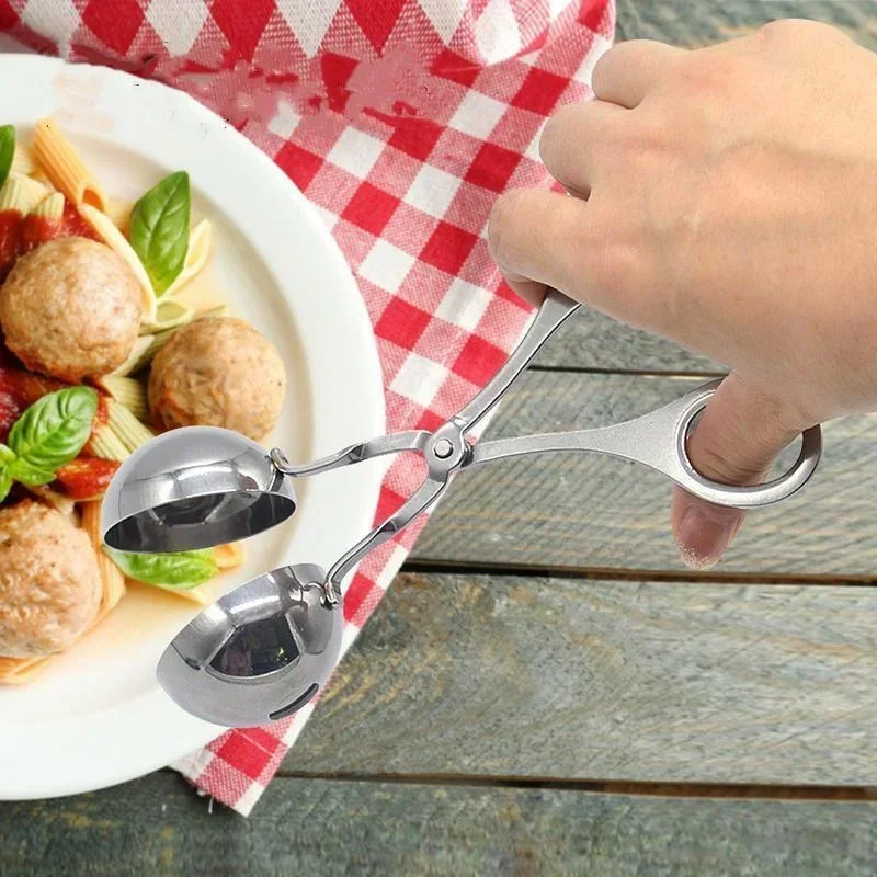 Meat Ball Maker Stainless Steel Clip Round Rice Ball Shaper Spoon Non Stick Kitchen Gadget