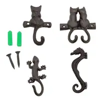 Cast Iron Hooks Vintage Rustic Cute Cat Rack With Hook Rustic Hanger Indoor Outdoor Home Garden Country Farmhouse Garage 1