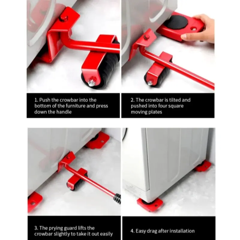 5Pcs Furniture Sliding Tool Set Heavy Duty Furniture Lifter Multi Functional Portable Universal Wheel furniture sliding tool set
