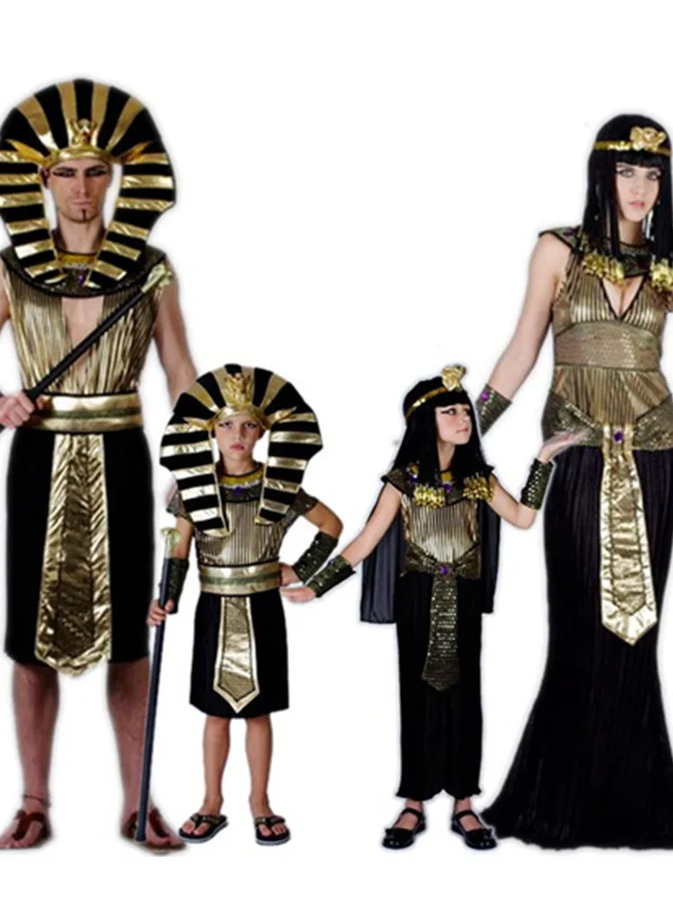 Egyptian Pharaoh Cleopatra clothes Adult Girls And Boys Halloween Csoplay Costumes New Year Performace Costumes