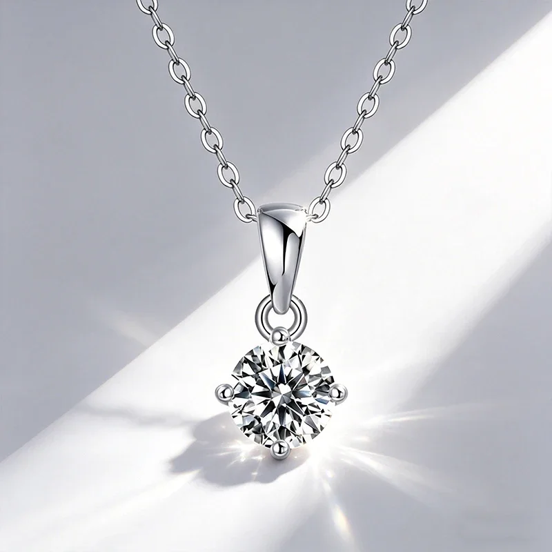 Luxuy D VVS Moissanite GRA 인증서가 있는 목걸이 스파클링 다이아몬드 순수한 돌 여성용 선물 여자친구 파티 기념일