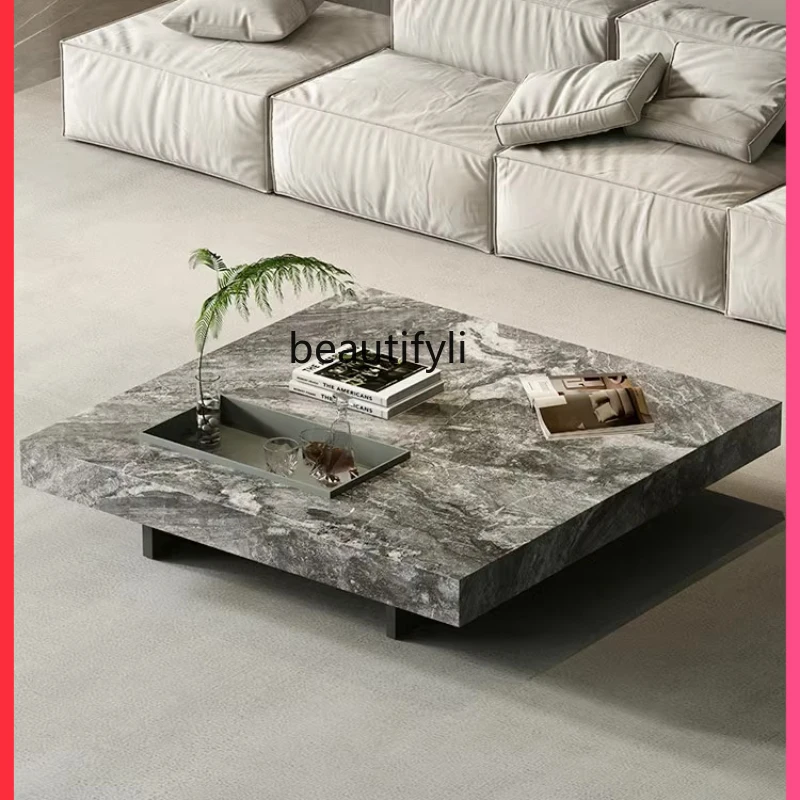 

Pure Natural Dali Stone Endtable Luxury Stone Endtable Modern Square Light Luxury