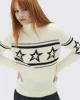 European and American women's high-end high neck sweater with star stitching pattern for warmth, knitted sweater 4