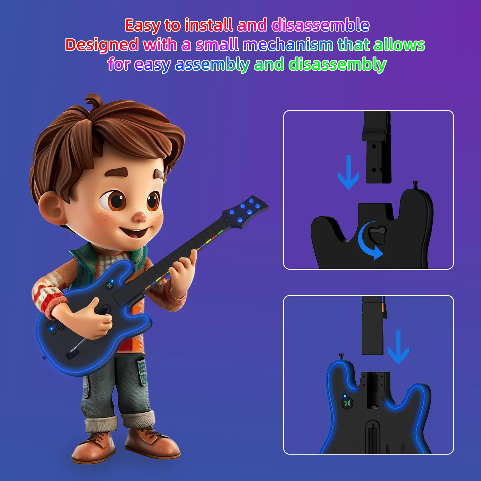 JYS-X150 Multi-platform 2.4G wireless guitar game console For xbox one / S Xbox Series X/S PC Controller RGB light