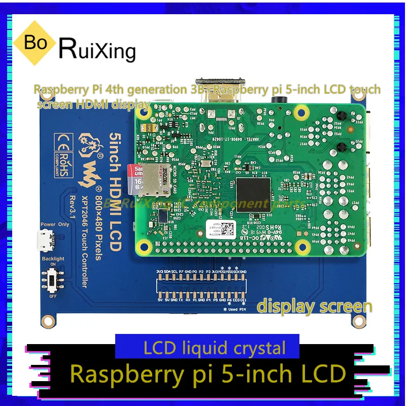 1 Pz/Lotto Schermo Resistore Hdmi Da 5 Pollici Con Involucro Display Hdmi Touch Screen Lcd Da 5 Pollici Raspberry Pi
