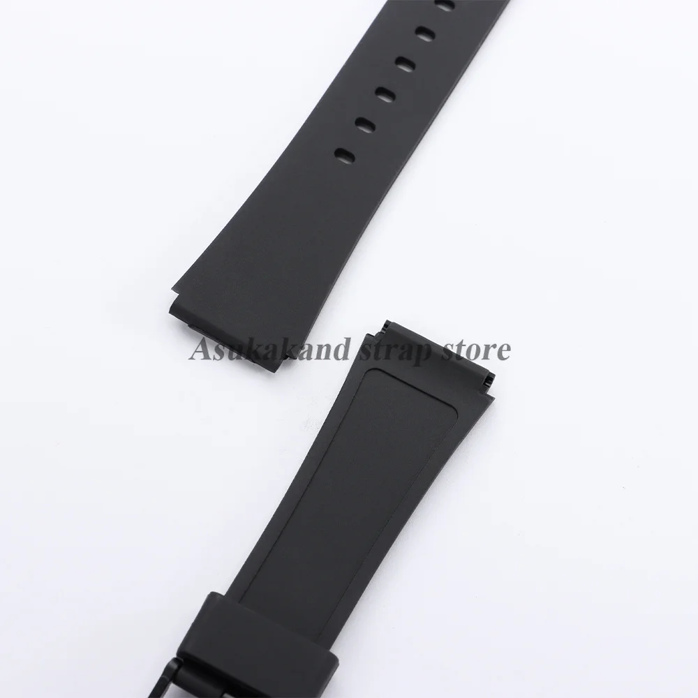 Universal Classic Black Rubber Resin Watch Band - Multiple Sizes Available