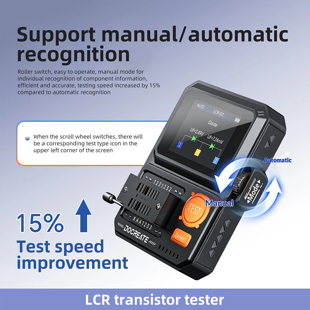 Tester per Transistor LCR-D2 Multifunzionale ad Alta Precisione per Condensatori, Resistori e Transistor a Effetto di Campo MOS - immagine 2