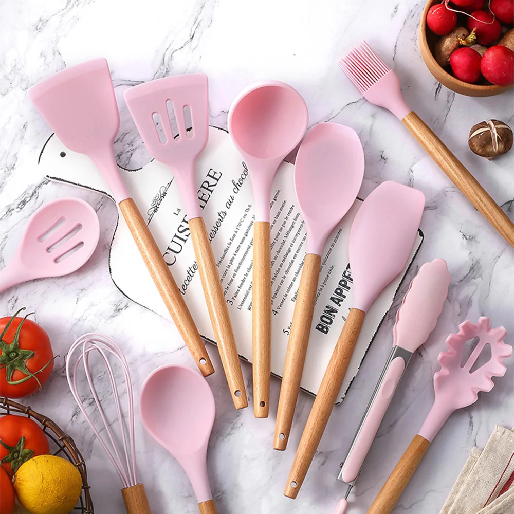 1Pcs Food Grade Silicone Kitchenware Cooking Tools Cookware Set High Temperature Spatula Spoon Anti-scald Kitchen Tools kitchen utensils