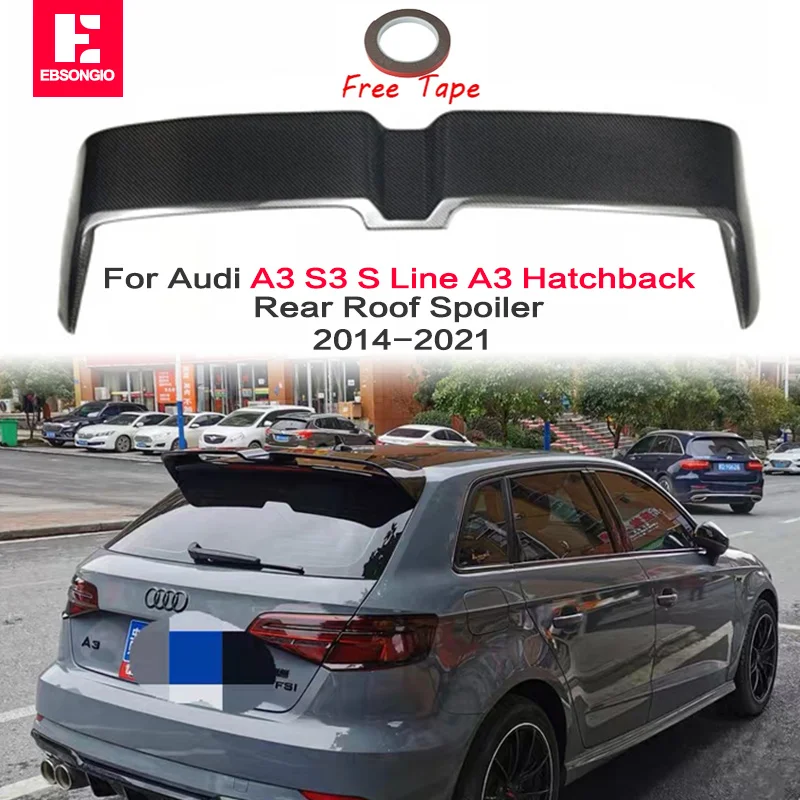 

Задний спойлер на крышу для Audi A3 S3 S Line A3 хэтчбека 5 дверей 2014-2020 из АБС-пластика, аксессуары для крышки багажника