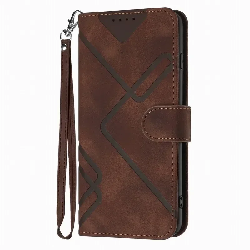 Stylish Flip Wallet Phone Case with Card Pocket & Lanyard