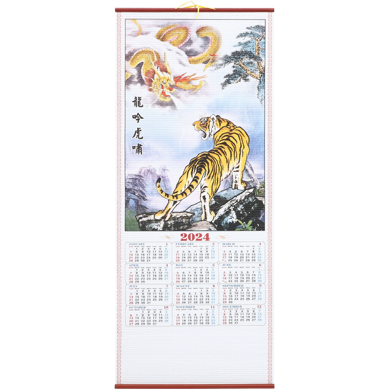 

Китайский календарь, имитация бамбука, подвесная настенная бумага, новый месяц, офис, традиционный подвесной календарь