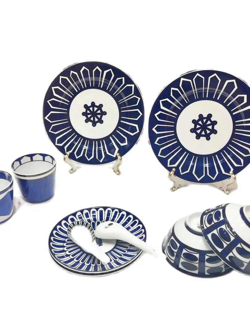 10 piece gift box in set For 2 person dinner plate Round dishes bone