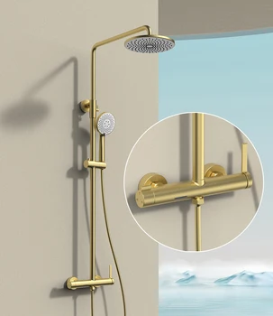 ชุดฝักบัวอาบน้ำหรูหราสีทองขัดเงา ติดผนัง พร้อมก๊อกผสมน้ำแบบฝักบัวอาบน้ำแบบน้ำตก ระบบฝักบัวอาบน้ำสำหรับอ่างอาบน้ำ 1