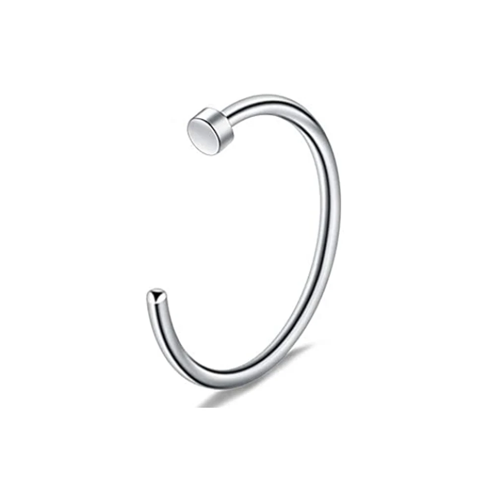 Buy Titanium Open D Shape Nose Ring, Flat End Round Nostril Hoop, 20ga or  18ga, 8 or 10mm Solid G23 Titanium SHEMISLI SS529, SS530, SS531, SS532  Online in India - Etsy