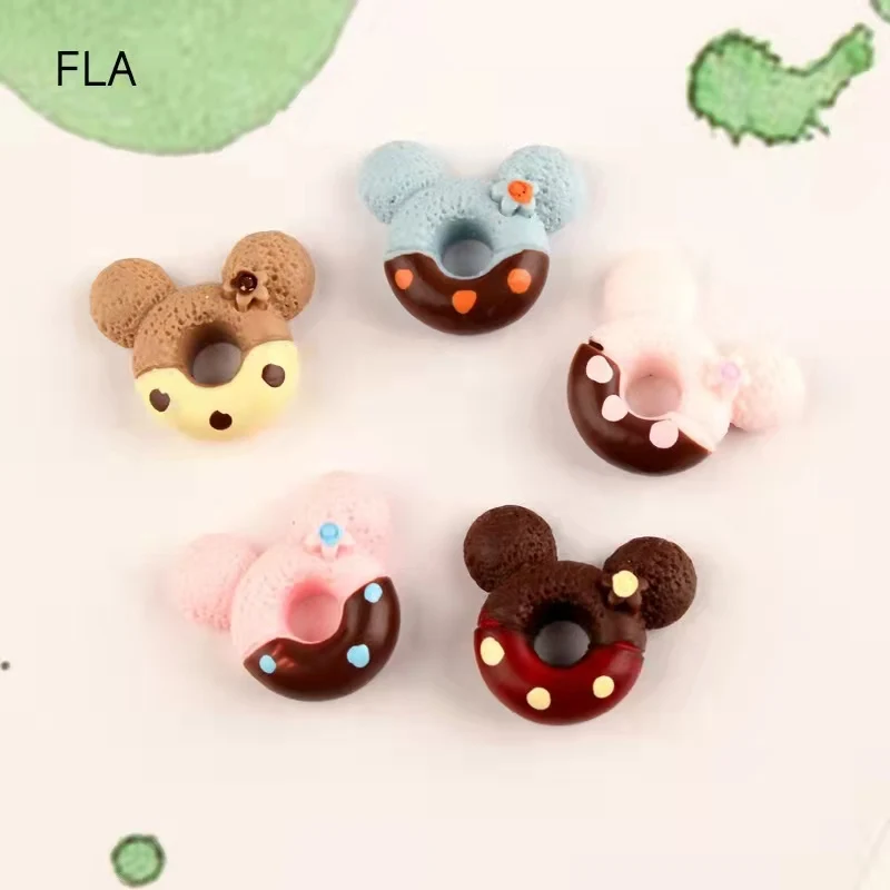 

10pcs/Bag Resin Donut DIY Cute Cartoon Hairpin Phone Case Colorful Clay Sprinkles Miniature Home Decor Cream Gum Tiara,Earrings